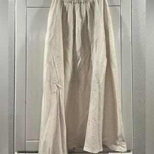 Elegant 100% linen lined Cream Women's Skirt